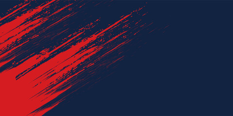 A dynamic abstract background features a bold contrast of red and navy blue separated by angled brush strokes, creating a visually striking and textured composition © inayah