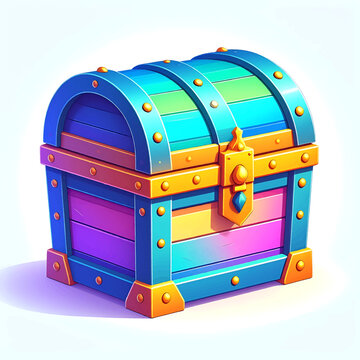 Colorful Treasure Chest with Lock 4.