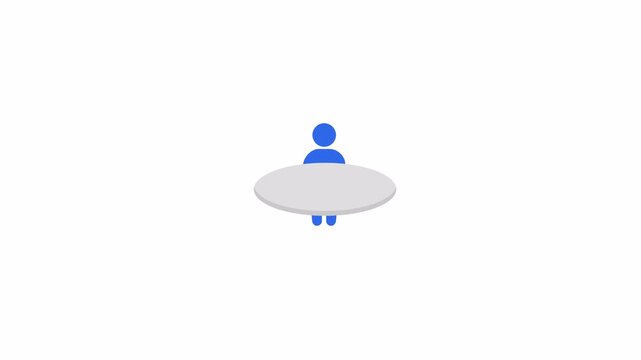 Business meeting discussion concept with people sitting at round table collaboration session, vector flat 2d illustration isolated on transparent background with alpha channel