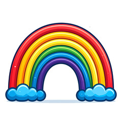 Fototapeta premium Colorful Rainbow with Blue Clouds 2.