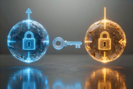 Colorful quantum cryptography concept