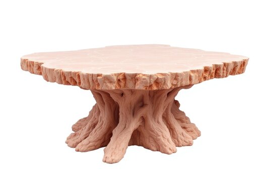 Pink, tree-trunk coffee table