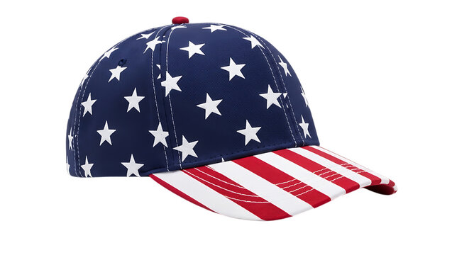 Baseball cap with united states of america flag design illustration