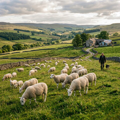 Obraz premium sheep in the field