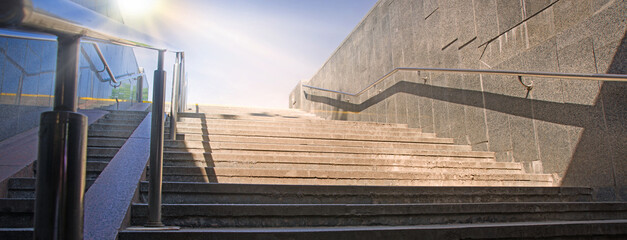 Fototapeta premium Stone staircase from the underground passage