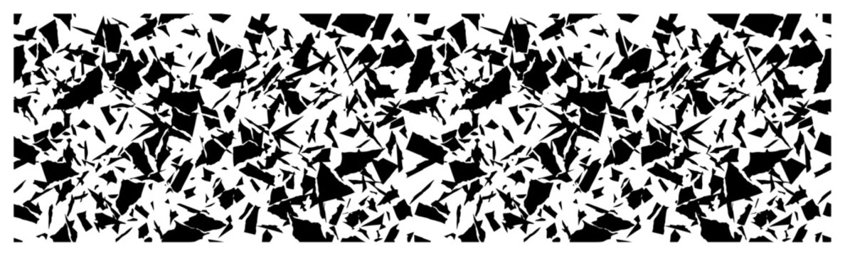 Abstract pattern of sharp geometric shards and scattered fragments in minimalist vector style