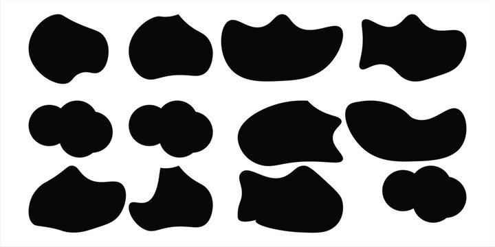 Irregular blob shape vector illustration set