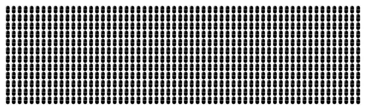 Technical capsule grid pattern background with small rounded shapes in minimalist halftone style