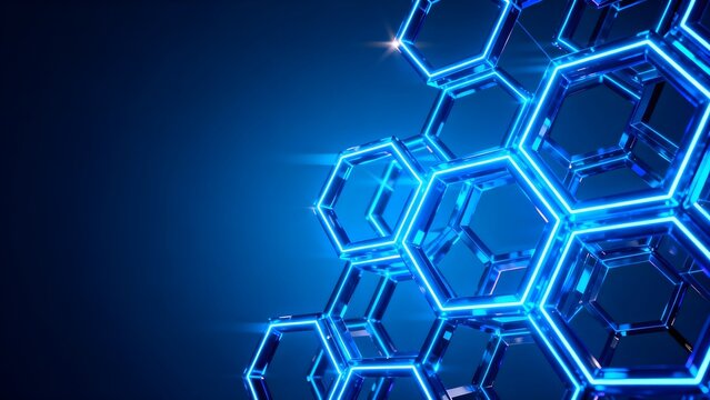 Blue hexagonal geometric pattern