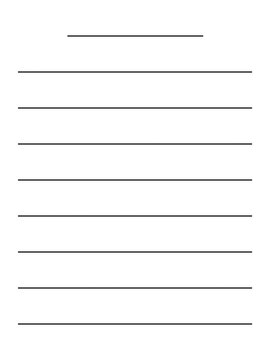 Lined Paper Template - Simple Horizontal Lines with Title Line on Transparent Background