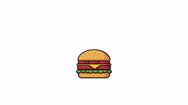 Animated Burger Stacking and Exploding Concept Animation
