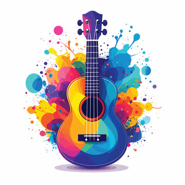 Colorful Ukulele Instrument Music.