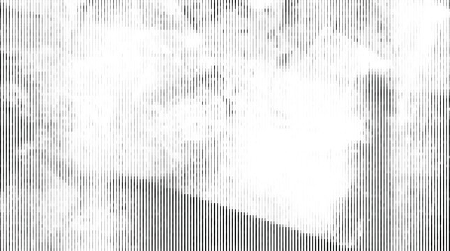 Abstract black and white vertical halftone scanline pattern vector illustration.