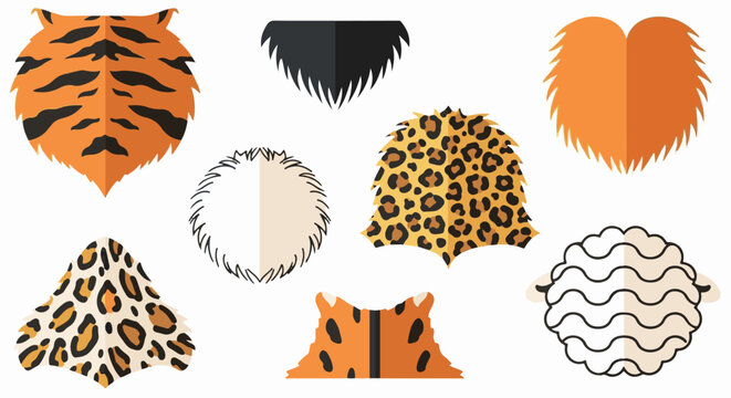 Assortment of stylized animal fur patterns and textures