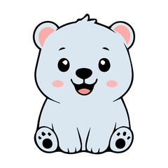 Fototapeta premium Cute blue polar bear cartoon illustration icons with adorable and cheerful expressions.