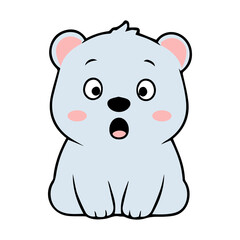Fototapeta premium Cute blue polar bear cartoon illustration icons with adorable and cheerful expressions.