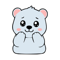 Fototapeta premium Cute blue polar bear cartoon illustration icons with adorable and cheerful expressions.