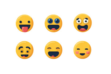 Fototapeta premium A collection of happy emojis on a black background