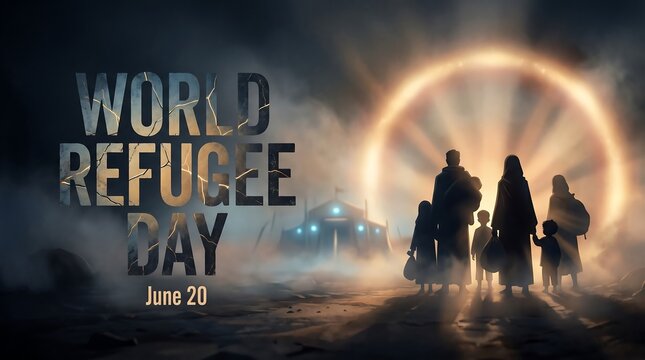 World Refugee Day Awareness Background Image.