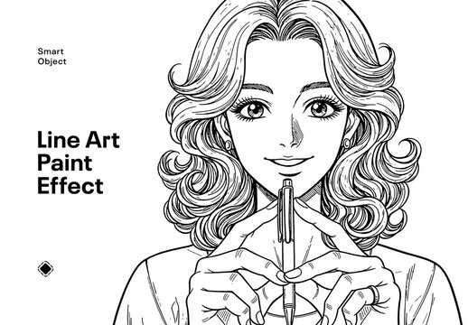 Line Art Paint Photo Effect