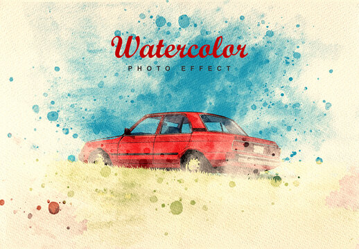 Watercolor Photo Effect Template