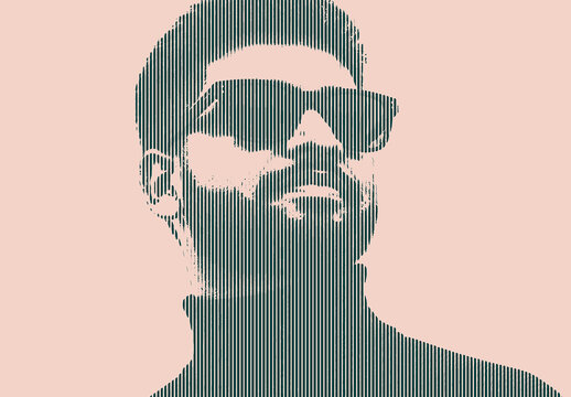 Line Halftone Photo Effect