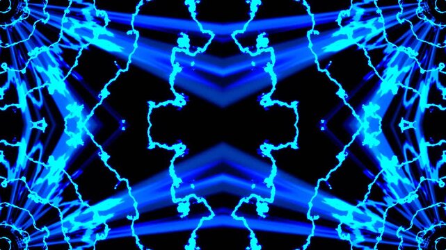 Blue Sci-Fi Radio Waves Kaleidoscope Background VJ Loop in 4K