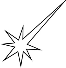 Obraz premium falling star cluster line art vector illustration on transparent background