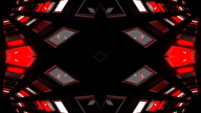 Red and White Slowed Rotation Strobe Kaleidoscope Background VJ Loop in 4K