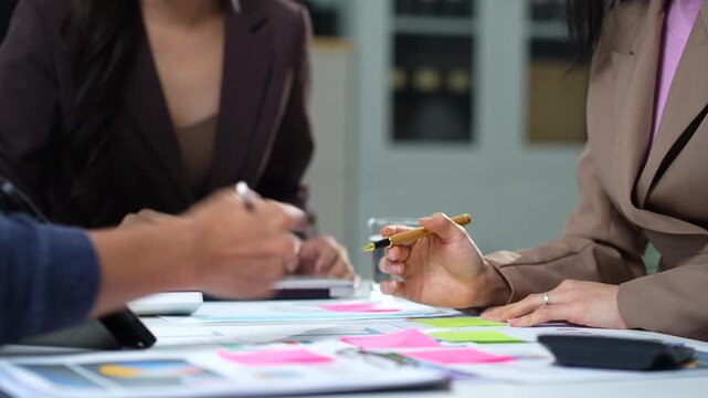 Business team or manager working and update tasks with milestones progress planning and professional investor working new start up project in the office.