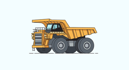 Yellow Mining Dump Truck Illustration © mawar