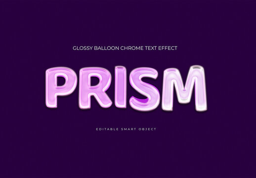 Glossy Balloon Chrome Text Effect