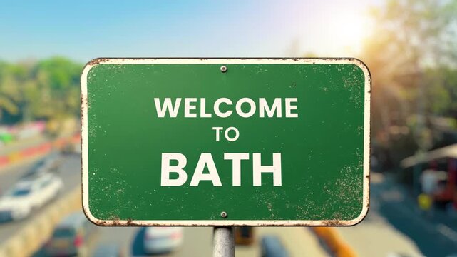 A high-quality 3d rendered graphic featuring realistic green highway road signs for the most famous locations in the United Kingdom