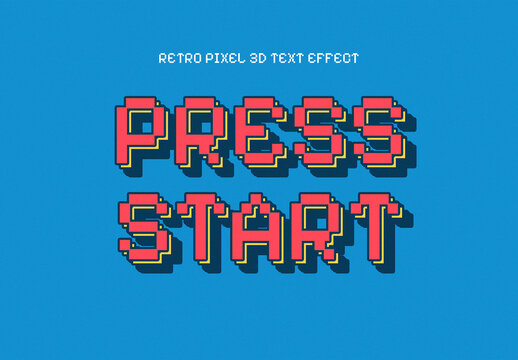 Retro Pixel 3D Text Effect