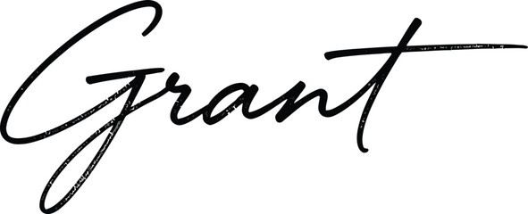 Fototapeta premium Grant is displayed in a classic black cursive script font that conveys a professional personality.