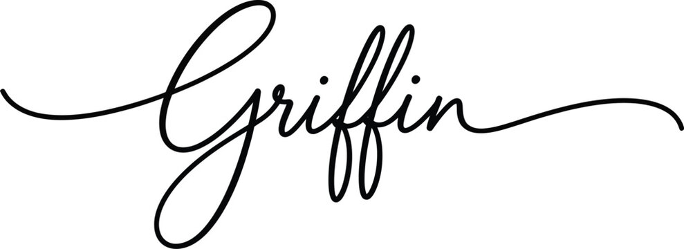 Griffin name is written in a black elegant cursive script font against a clean and white background.