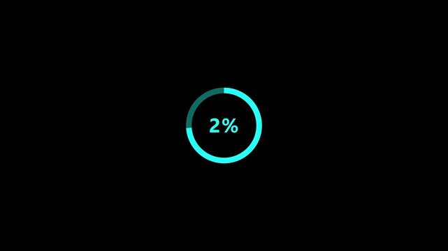 abstract circle loading icon animation finance progress loader 4k 0 to 3 percent loading bar animation transparent background seamless loop circular progress loading motion graphic website loader 