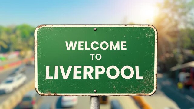 A high-quality 3d rendered graphic featuring realistic green highway road signs for the most famous locations in the United Kingdom