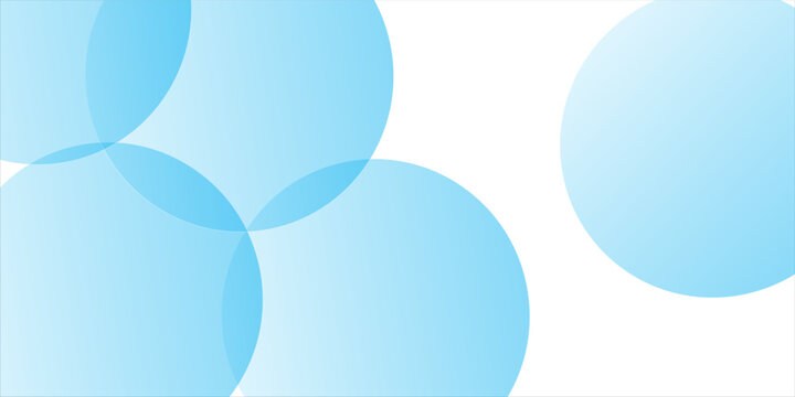 Abstract blue geometric background with overlapping transparent circles and soft gradients