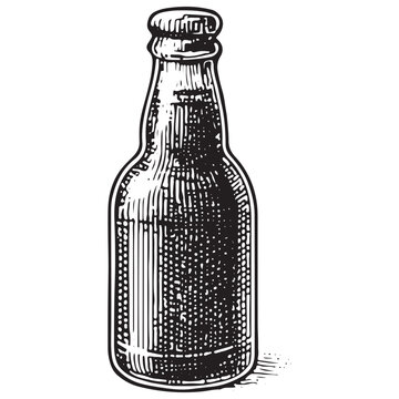 Vintage Soda Bottle Icon for Root Beer Beverage Branding and Retro Pub Drink Packaging