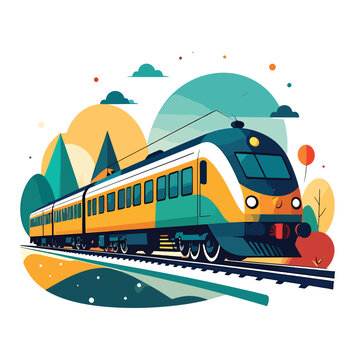 Modern Electric Train on Railway Tracks 1.