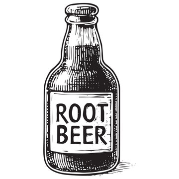 Vintage Root Beer Bottle Icon for Retro Soda Branding and Classic Beverage Packaging Design