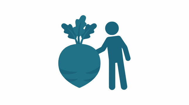 Person standing next to a giant organic beet vegetable