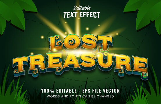 Lost Treasure Text Effect Jungle Adventure Template Design