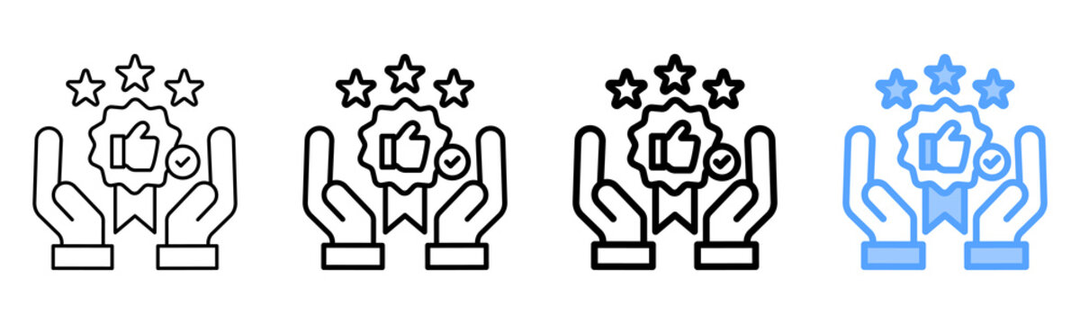 Quality Services Icon Different Style Outline Collection Set 
