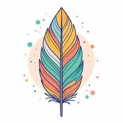 Fototapeta premium Colorful illustration of a single feather 2.