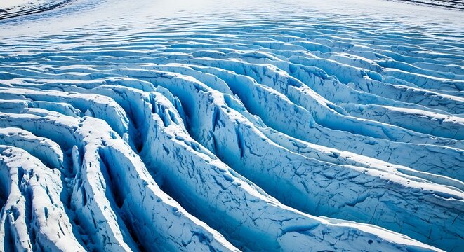 Glacier Ice Surface - A Detailed View of the Frozen Terrain.