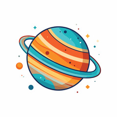 Vibrant Cartoon Jupiter Planet Illustration. © Cowok
