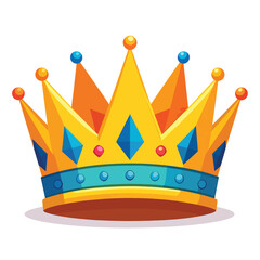 Obraz premium Colorful Crown With Blue Jewels.