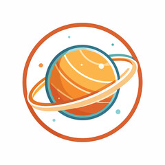 Orange planet with ring system. © Cowok